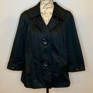 CJ Banks stretch cotton poplin jacket with oversized buttons X (14W)